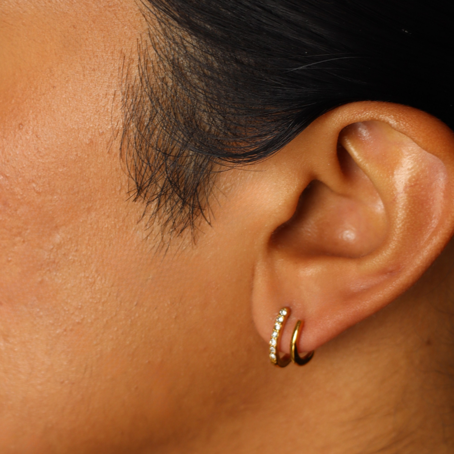 Gold Double Hoop Earrings