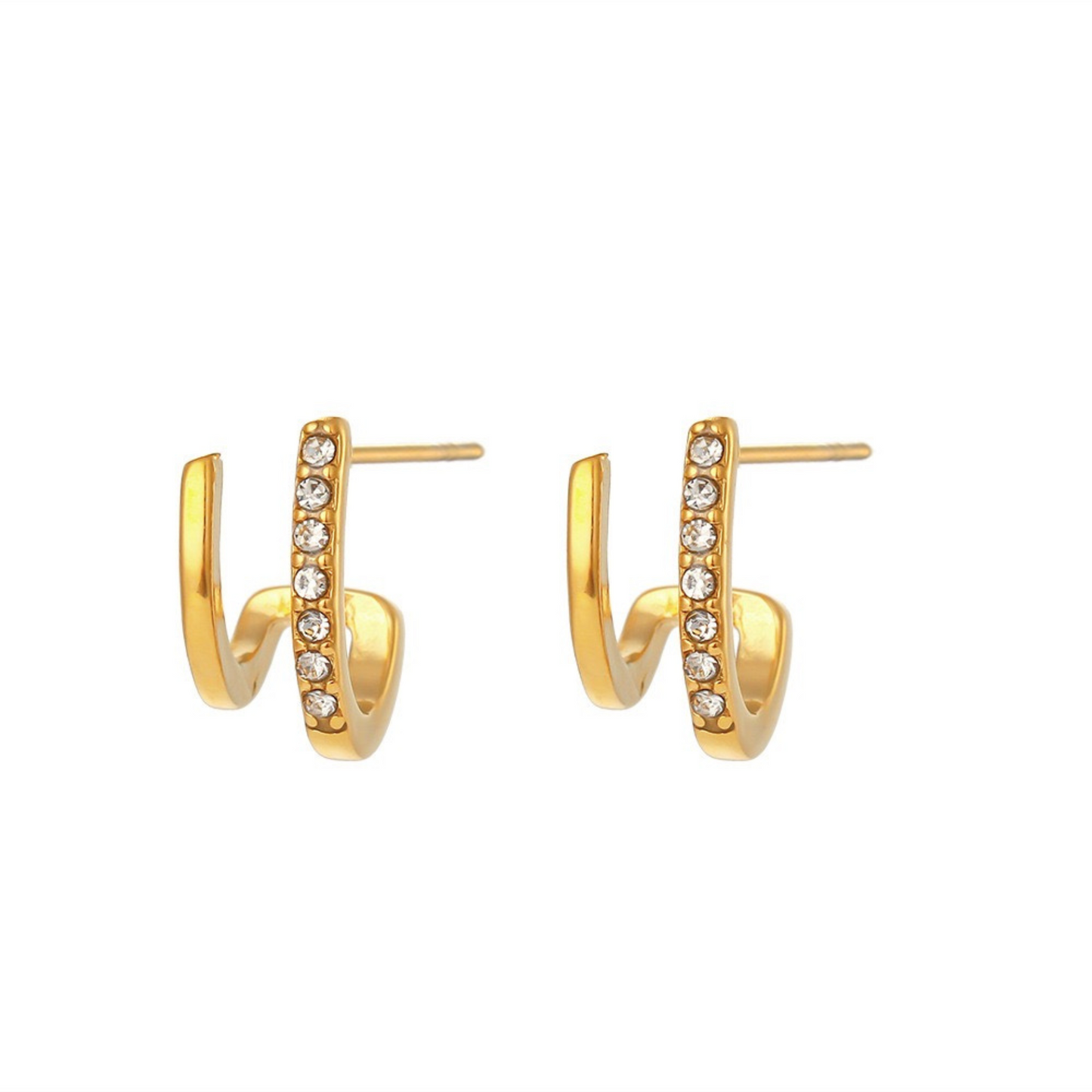 Gold Double Hoop Earrings