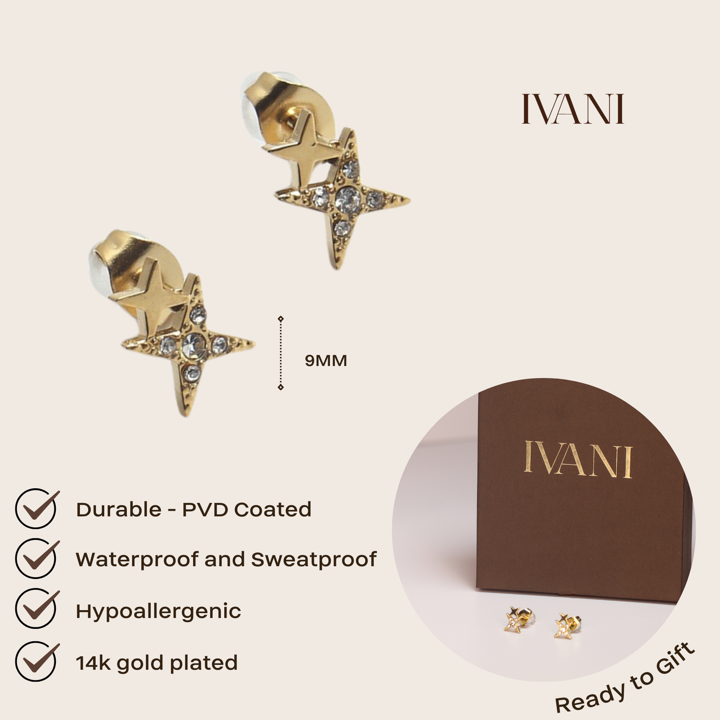 Double Star Stud Earring