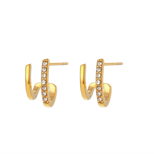 Gold Double Hoop Earrings